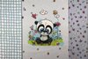 Baumwolljersey Digitaldruck Panel kleiner Panda Blumen Hellblau