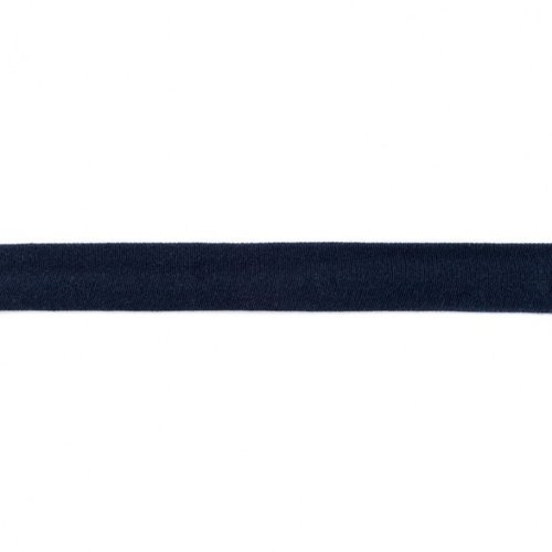 Baumwolljersey Schrägband Uni Marine Blau