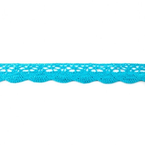 Baumwollspitze Colour Line 20mm Wasserblau