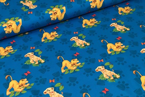 Baumwolljersey Digitaldruck Motive Lizenz Disney König der Löwen Blau