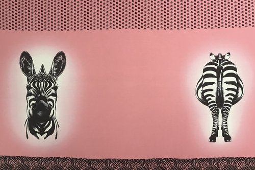 Baumwolljersey Jersey Panel Zebra Altrosa