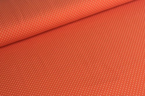 Baumwolljersey Jerseydruck weiße Punkte 2mm auf Orange