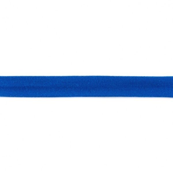 Baumwolljersey Schrägband Uni Kobalt