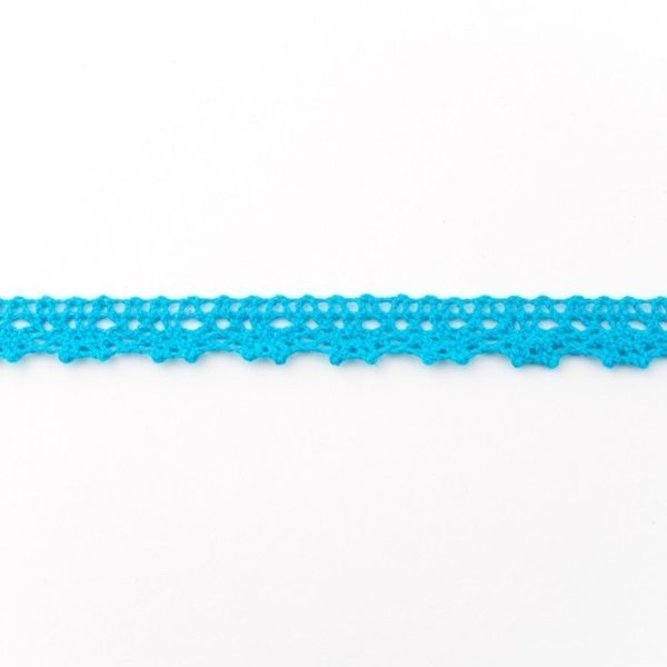 Baumwollspitze Colour Line 12mm Wasserblau