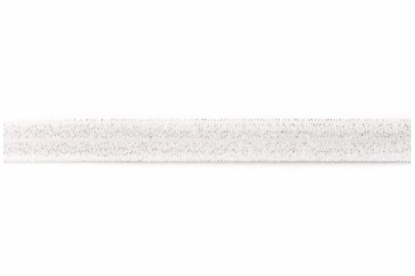 Elastisches Schrägband Luxus Glitzer Polyamid Weiß