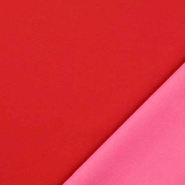 Softshell Soft Shell Uni mit Fleeceabseite Rot innen Rosa