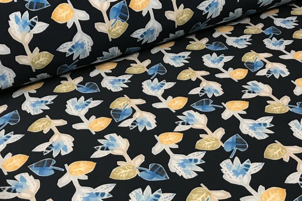 Softshell Soft Shell Papierblume Floral Navy