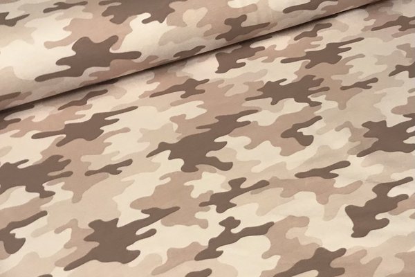 Sommersweat French Terry bedruckt Camouflage Altpink
