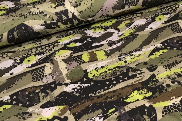 Sommersweat French Terry Digitaldruck  (Organic) Camouflage Army
