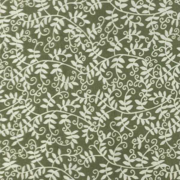 Musselin  bedruckt Baumwolle Efeu Alt Grün