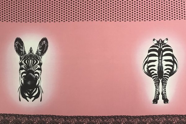 Baumwolljersey Jersey Panel Zebra Altrosa