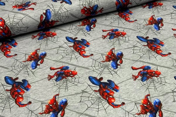 Lizenzdruck Digital Sommersweat Grau meliert Marvel Spiderman