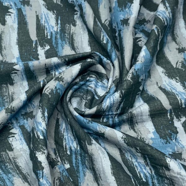 Musselin Double Gauze bedruckt Camouflage Graffiti Jeans