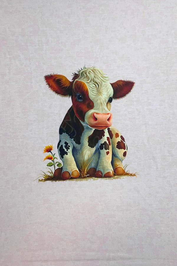 Baumwolljersey Digitaldruck Panel süße Kuh