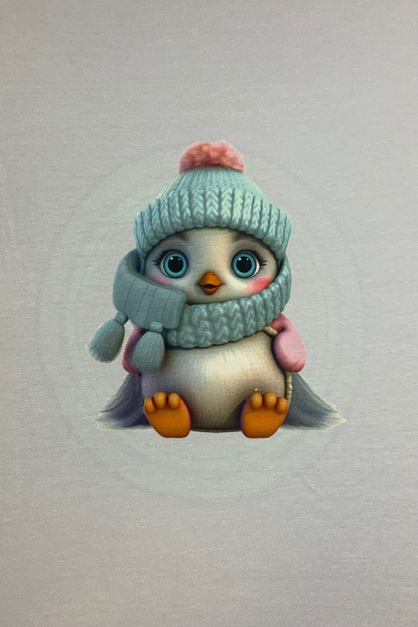 Baumwolljersey Digitaldruck Panel kleiner Pinguin